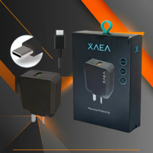 Cargador XAEA 30W Fast Charge Dual USB Negro con Cable Tipo C